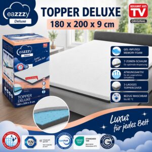 Genius Topper 180 x 200 x 9 cm Gel Memory Foam Matratzentopper NEU