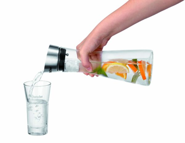 Bartscher Glas-Karaffe aus Glas und Edelstahl 750 ml NEU – Bild 3