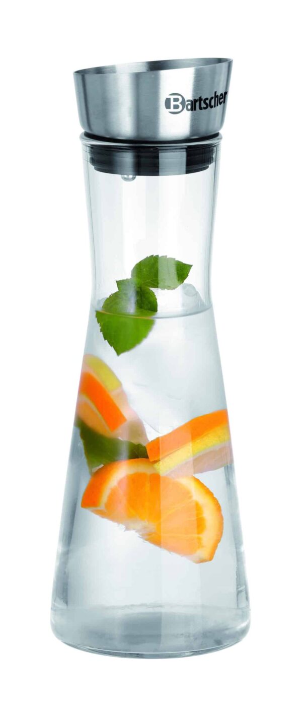 Bartscher Glas-Karaffe aus Glas und Edelstahl 750 ml NEU