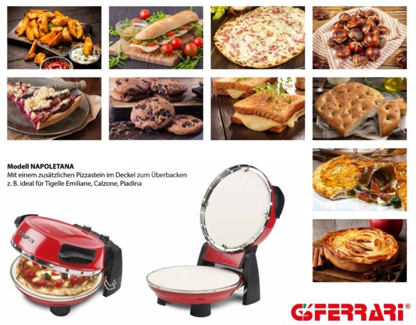 G3-Ferrari Pizzaofen Pizzamaker Napoletana Express Pizza in 3 min. fertig Rot – Bild 8