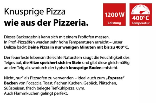 G3-Ferrari Pizzamaker Pizzaofen Express-Ofen 230V 400°C 1200W Silber NEU – Bild 6