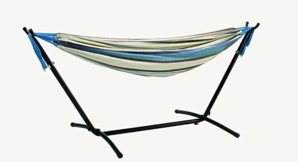 Hängematte Liegematte mit Gestell Komplett-Set Liegefläche 190 x 80 cm Blau NEU
