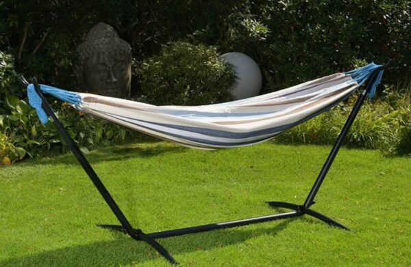 Hängematte Liegematte mit Gestell Komplett-Set Liegefläche 190 x 80 cm Grün NEU – Bild 3