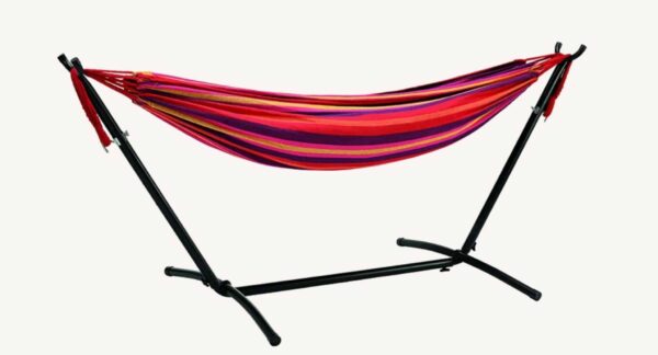 Hängematte Liegematte mit Gestell Komplett-Set Liegefläche 190 x 80 cm Rot NEU