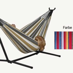 Hängematte Liegematte Komplett-Set Liegefläche 190 x 80 cm Rot dünn gestreift