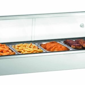 Bartscher Heiße Aufsatzvitrine R4 4 x 1/3 GN
