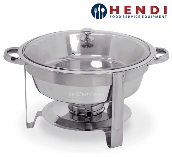 Hendi Chafing-Dish Speisewärmer mit Brennpaste Edelstahl Rund 3,5 Liter NEU – Bild 2