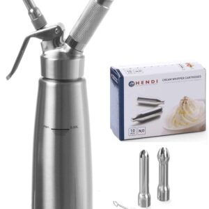 Hendi Sahnespender 500 ml aus Edelstahl + 10 Sahne-Kapseln N2O NEU