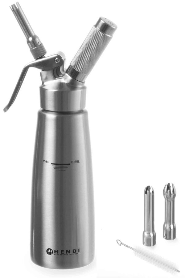 Hendi N2O Sahnespender aus Edelstahl 500 ml Gastro Profi Line Silber NEU