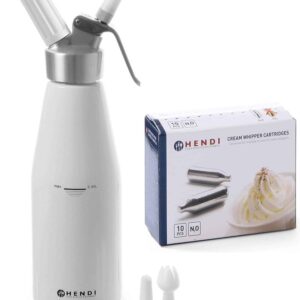 Sahnespender 10x Sahnekapseln N2O 0,5 Liter Weiss Hendi Gastro NEU