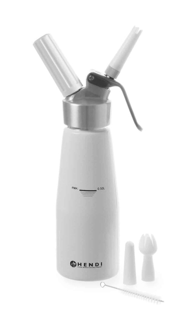 Hendi Sahnespender für N2O Sahne-Kapseln 0,5 Liter 500 ml Weiss NEU