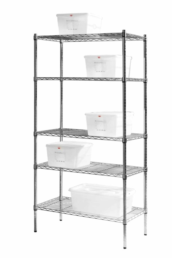 Hendi Küche-Lager-Regal-System mit 5 Böden Storage-Rack Schwarz-Matt NEU – Bild 2