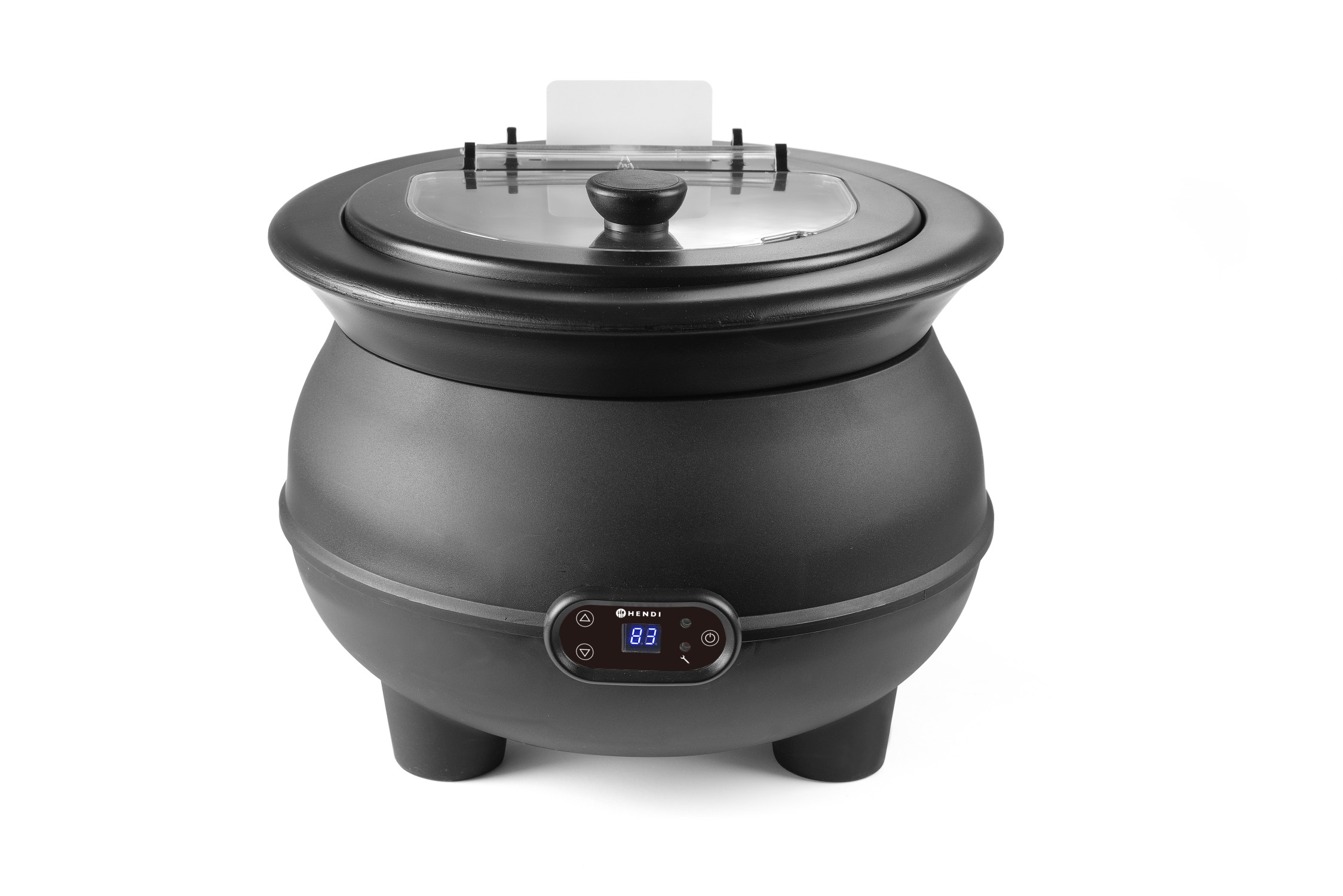 Hendi Elektro Suppenkessel Suppentopf Speisewärmer Digital 8 Liter 230V Schwarz