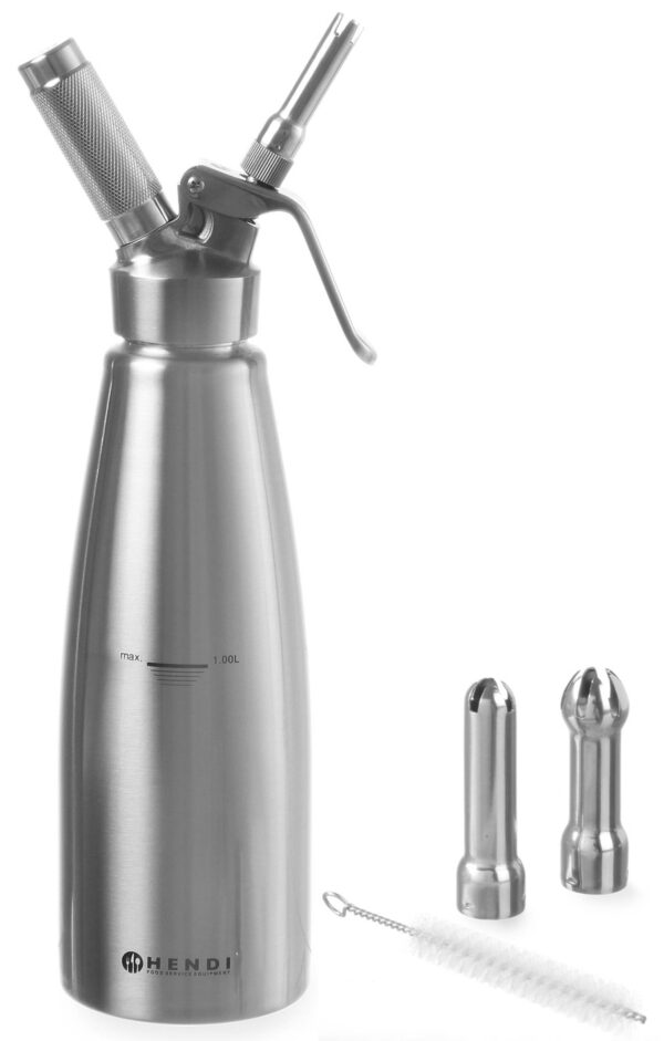 N2O Sahnespender aus Edelstahl 1 Liter Hendi Gastro Profi Line NEU