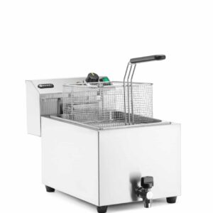 Hendi Fritteuse aus Edelstahl Profi Line mit Ablasshahn 10 Liter 400V 6600W NEU