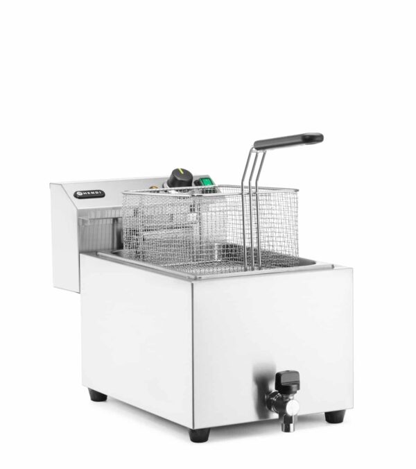 Hendi Fritteuse aus Edelstahl Profi Line mit Ablasshahn 10 Liter 400V 6600W NEU