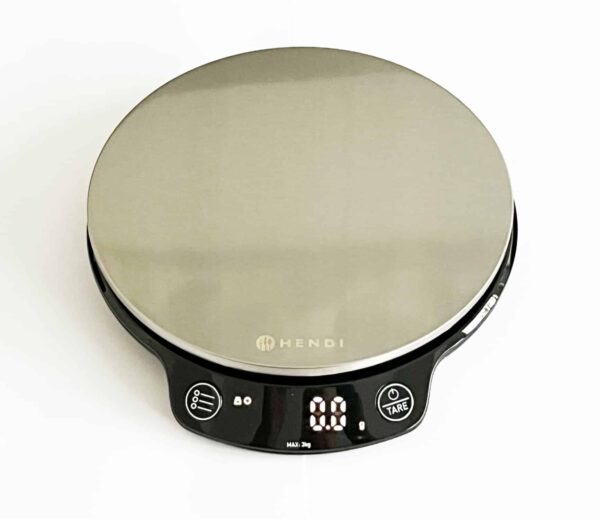 Hendi LED Küchenwaage bis 3 Kg Rund Silber Schwarz NEU – Bild 2
