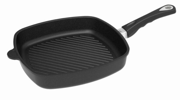 AMT Grillpfanne Steakpfanne mit Glas-Deckel 28 x 28 x 5cm Schwarz NEU – Bild 2