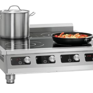 Bartscher Induktionskocher 4er Kochplatte Edelstahl Silber 400V 2 x 7000 W NEU