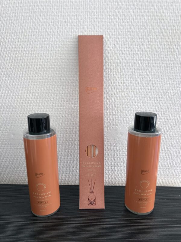 Ipuro Duftöl Raumduft Lufterfrischer Feve Tonka 2x 240 ml Flasche + 5 Sticks