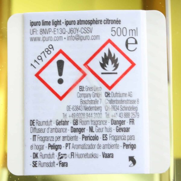 1L/49,80€ Ipuro Raumduft-Nachfüller Lime Light Blumig 500 ml Flasche NEU – Bild 3