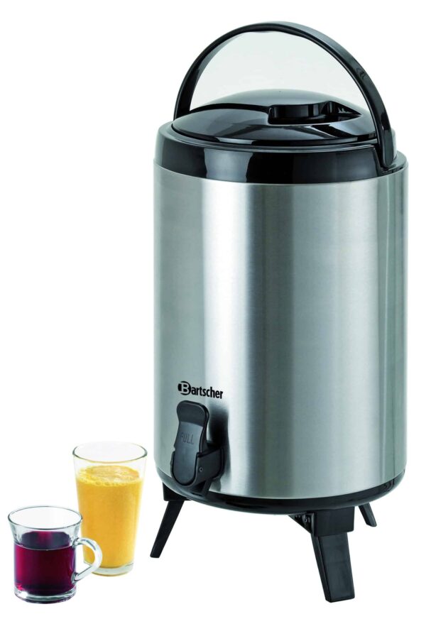 Bartscher Iso-Dispenser Getränkespender Kalt und Heisswasser 9 Liter Silber NEU
