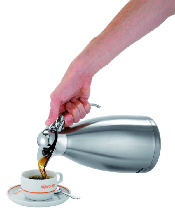 Bartscher Isolierkanne Kaffeekanne aus Edelstahl 1,5 Liter Silber NEU – Bild 5