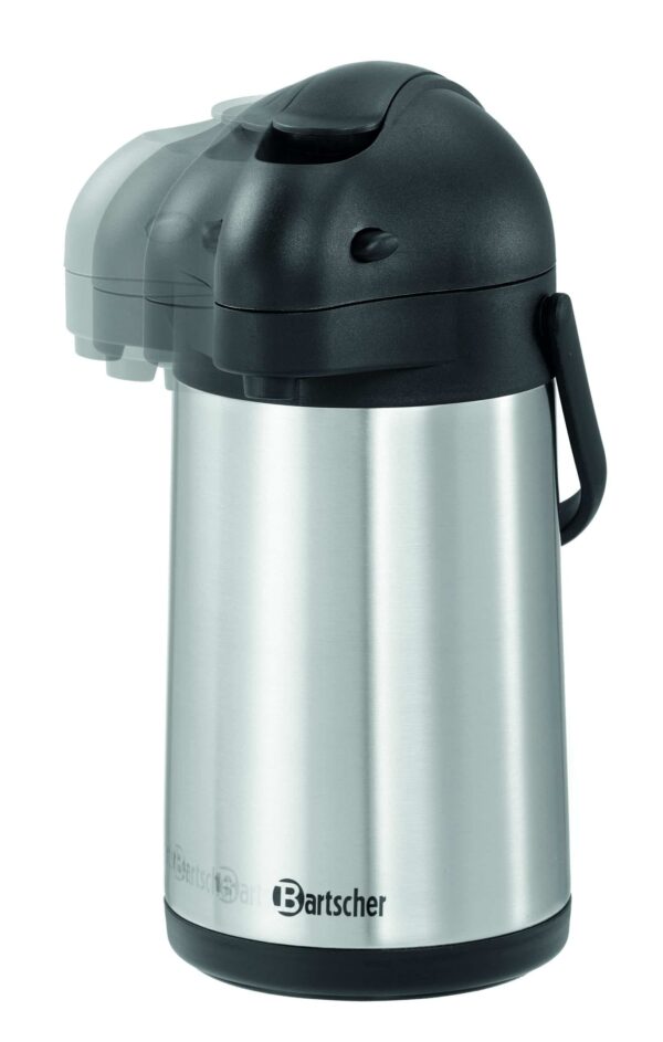 Bartscher Isolier-Pumpkanne Thermoskanne aus Edelstahl 1,9Liter Silber NEU – Bild 4