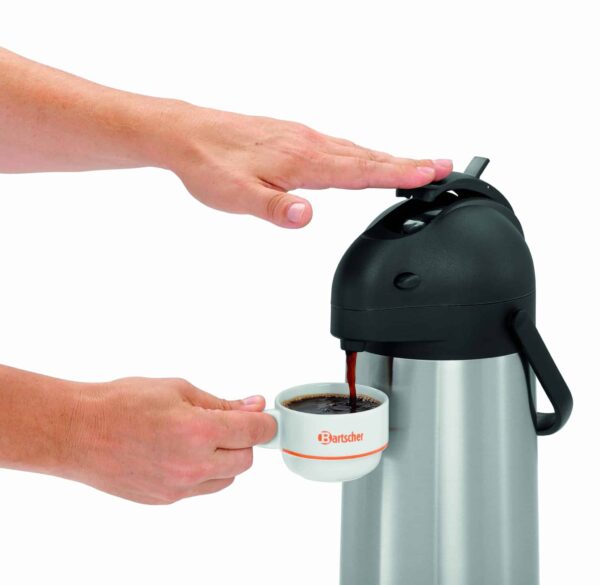 Bartscher Isolier-Pumpkanne Thermoskanne aus Edelstahl 1,9Liter Silber NEU – Bild 5