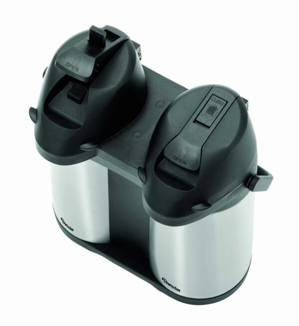 Bartscher Isolier-Pumpkanne Doppel-Pumpkanne Duo 1,9 Liter Silber NEU – Bild 4