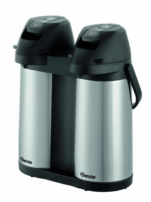 Bartscher Isolier-Pumpkanne Doppel-Pumpkanne Duo 1,9 Liter Silber NEU – Bild 6