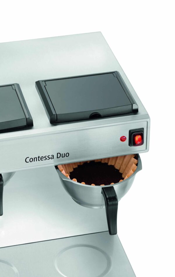 Bartscher Korbfilter Kaffeemaschine aus Edelstahl Contessa Duo 2x 2 Liter 230V – Bild 4