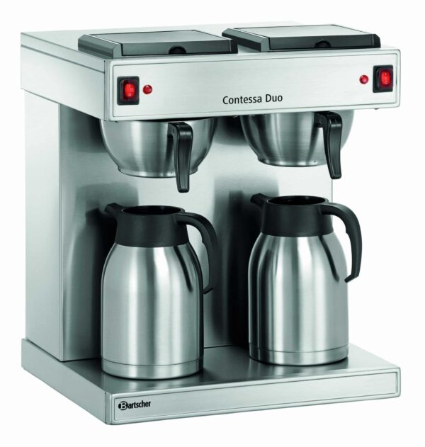 Bartscher Korbfilter Kaffeemaschine aus Edelstahl Contessa Duo 2x 2 Liter 230V