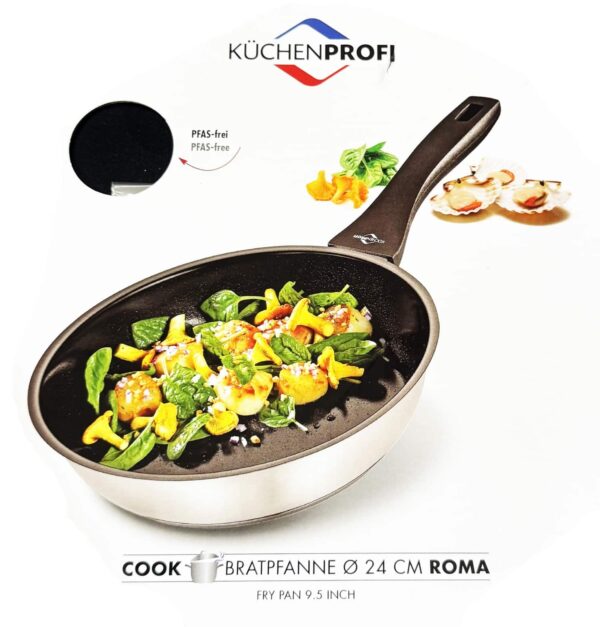 Küchenprofi Edelstahl-Bratpfanne Schmorpfanne Serie ROMA Ø 24 cm x 6 cm Höhe