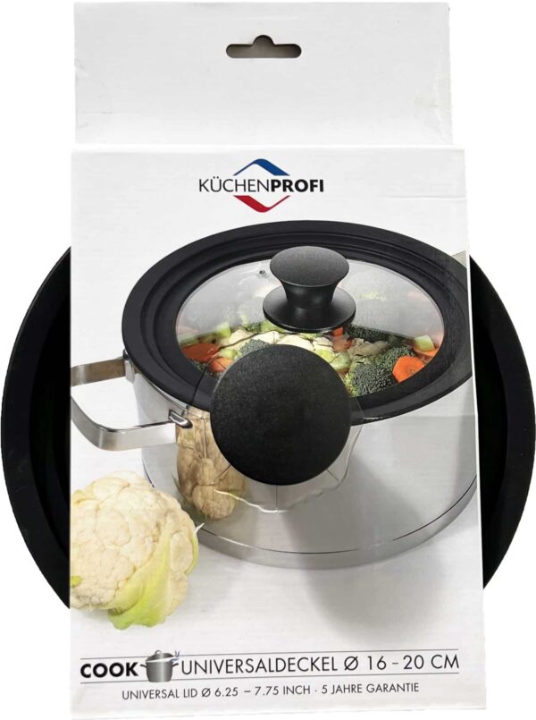 Küchenprofi Universal-Glas-Deckel Topf Bratpfanne Ø 16 cm Ø 18 cm Ø 20 cm NEU – Bild 3