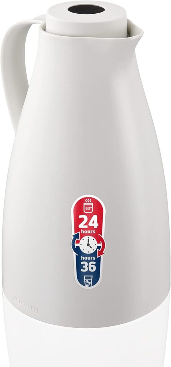 Leifheit Kaffeekanne Teekanne Thermoskanne Isolierkanne 1 Liter BPA frei Weiss – Bild 2