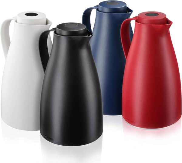 Leifheit Kaffeekanne Teekanne Thermoskanne Isolierkanne 1 Liter BPA frei Weiss