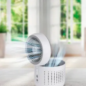 MAXXMEE Luftreiniger Ventilator 2-in-1 HEPA-Filter 3 Ventilationsstufen Weiss