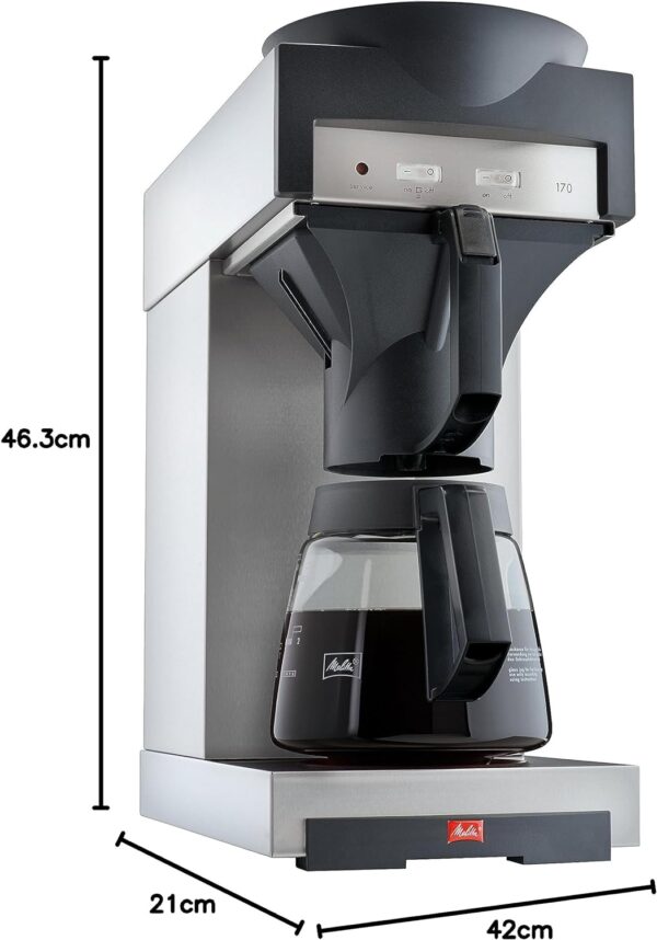 Melitta Filter-Kaffeemaschine aus Edelstahl inkl. 1,8 Liter Glaskanne NEU – Bild 3