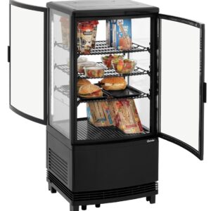 Bartscher Mini-Kühlvitrine 75L2T schwarz