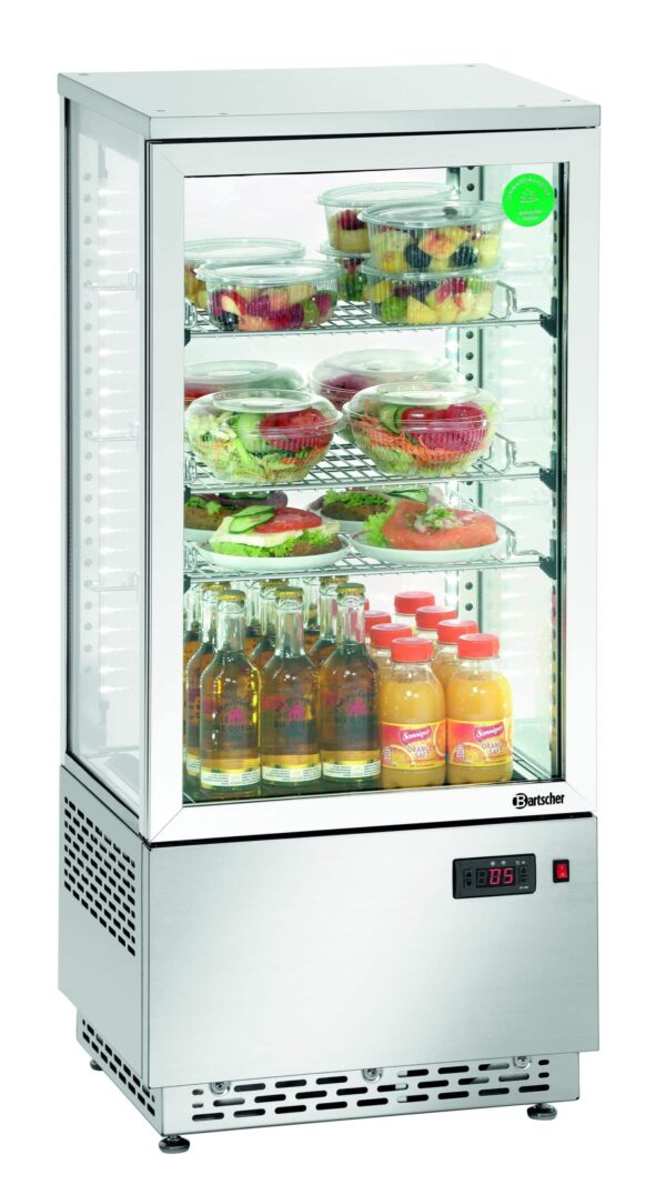 Bartscher Mini-Kühlvitrine 78L, Edelstahl