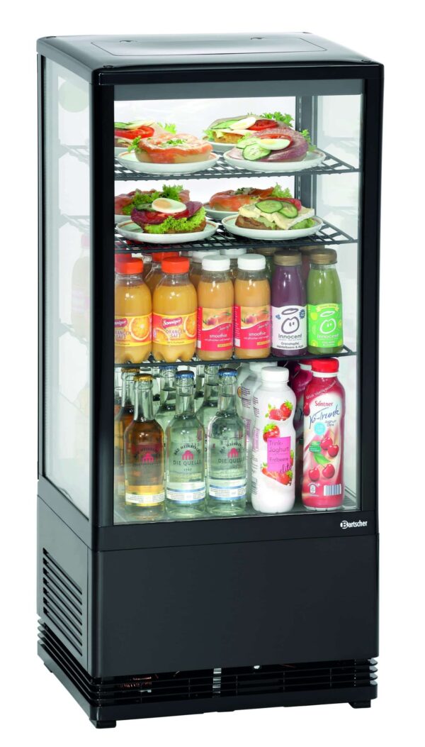 Bartscher Mini-Kühlvitrine 78L, schwarz – Bild 3