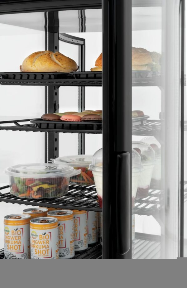 Bartscher Mini-Kühlvitrine 98L2T schwarz – Bild 3