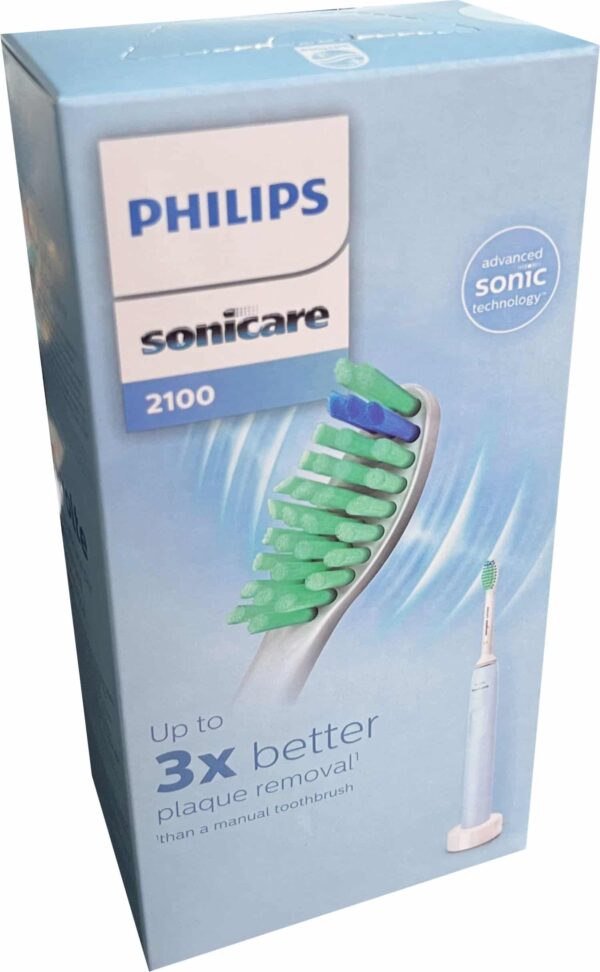 Philips Schallzahnbürste Zahnbürste Elektro Sonicare 2100 Daily-Clean Weiß Blau – Bild 5