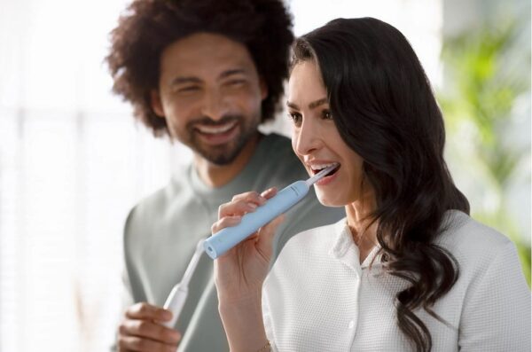 Philips Schallzahnbürste Zahnbürste Elektro Sonicare 2100 Daily-Clean Weiß Blau – Bild 4