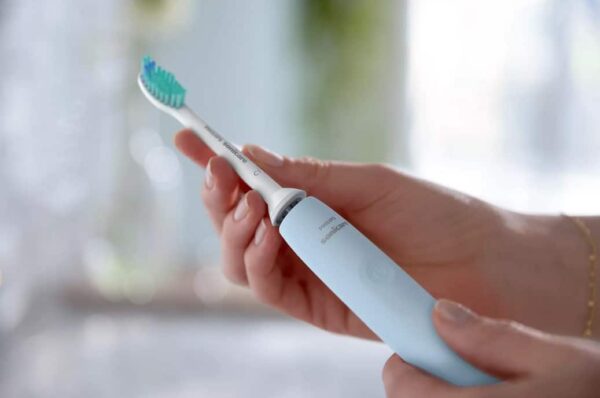 Philips Schallzahnbürste Zahnbürste Elektro Sonicare 2100 Daily-Clean Weiß Blau – Bild 3