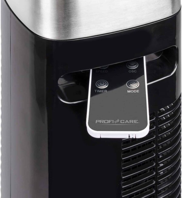 Proficare Turmventilator Standventilator aus Edelstahl mit Fernbedienung Silber – Bild 4