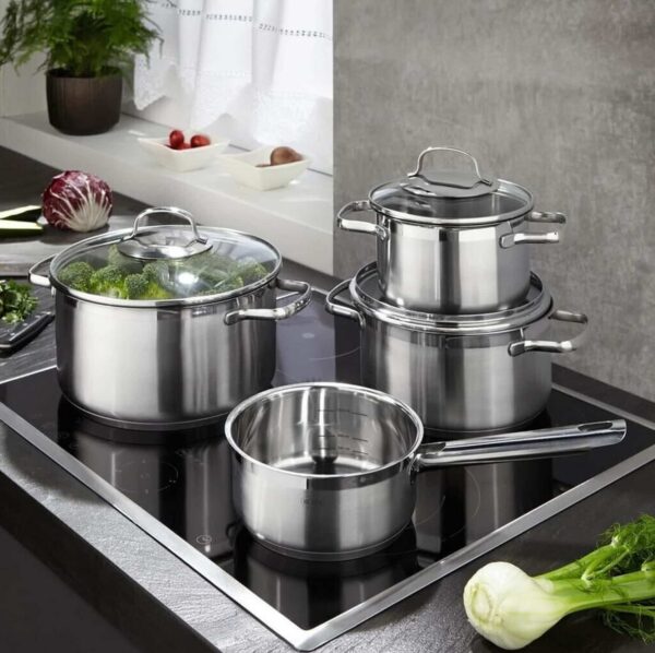 RÖSEL Edelstahl Topf-Set mit Glasdeckel Serie Elegance 4-tlg. 16 cm 20 cm 24 cm – Bild 2