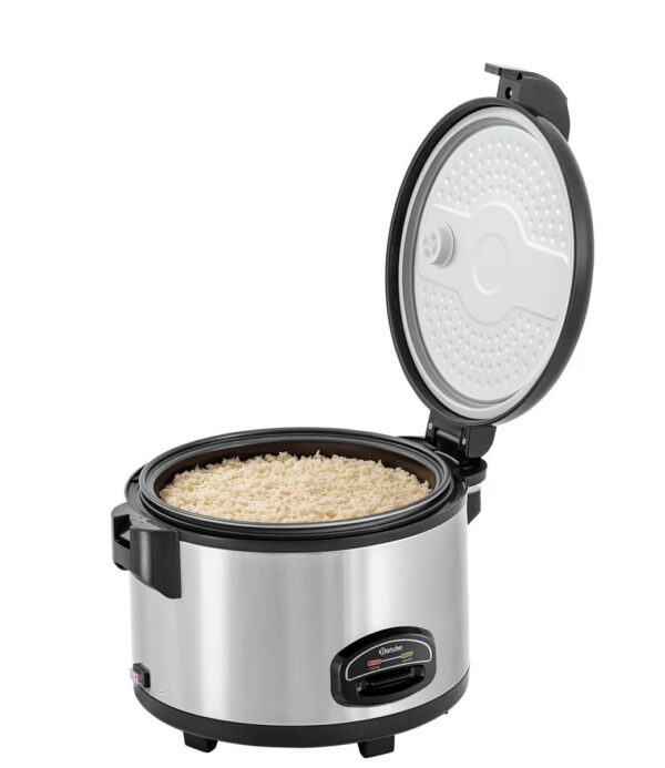 Bartscher Reiskocher Garer aus Edelstahl 25 - 30 Portionen 6 Liter Silber NEU