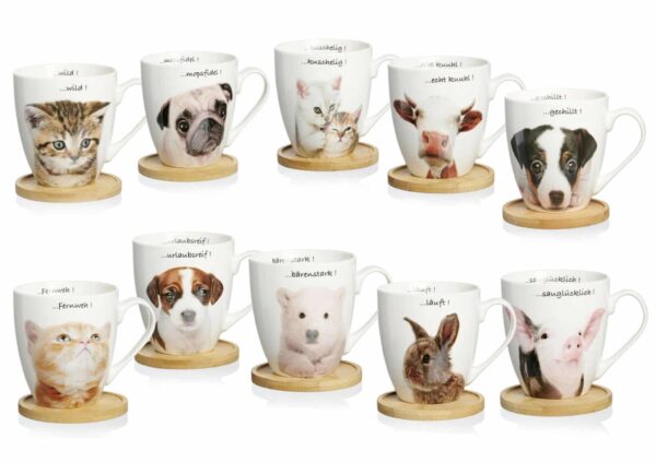 Ritzenhoff Mops-Tasse Kaffee-Becher Tee-Tasse Jumbo-Becher 600ml Weiss NEU – Bild 2